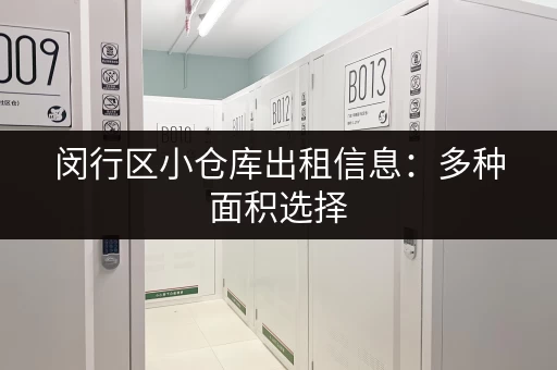 闵行区小仓库出租信息：多种面积选择，适合各种需求
