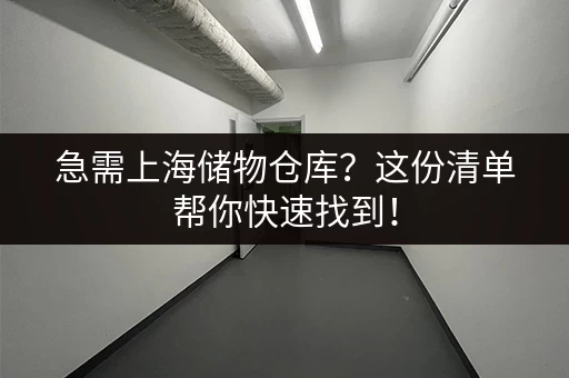 急需上海储物仓库？这份清单帮你快速找到！