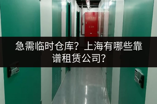 急需临时仓库？上海有哪些靠谱租赁公司？