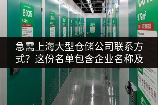 急需上海大型仓储公司联系方式？这份名单包含企业名称及联系方式