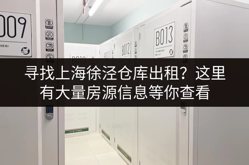寻找上海徐泾仓库出租？这里有大量房源信息等你查看