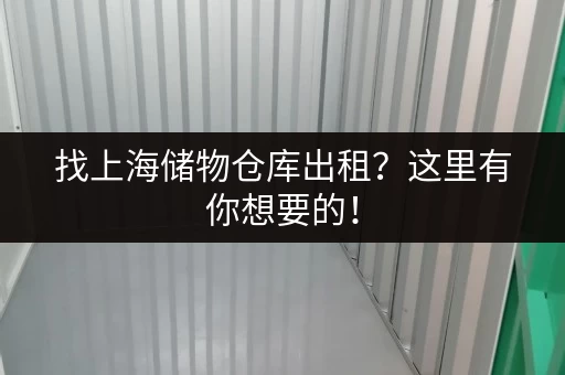 找上海储物仓库出租？这里有你想要的！