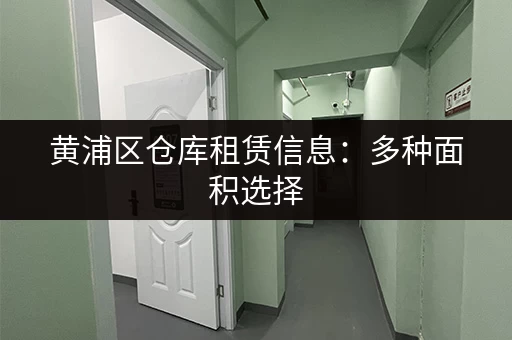 黄浦区仓库租赁信息：多种面积选择，满足您的仓储需求