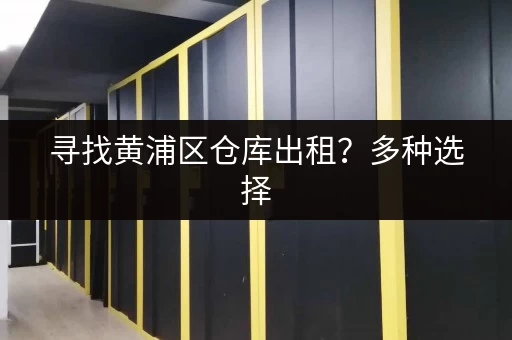 寻找黄浦区仓库出租？多种选择，任您挑选