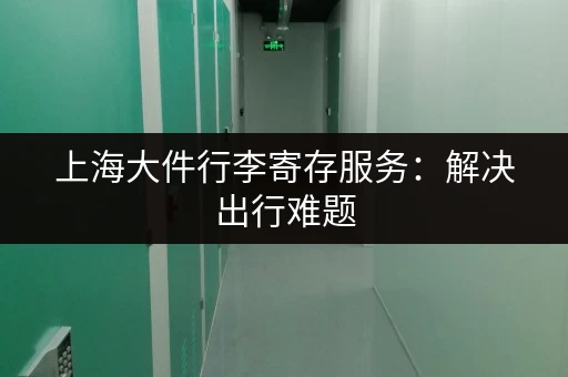 上海大件行李寄存服务：解决出行难题，玩转申城