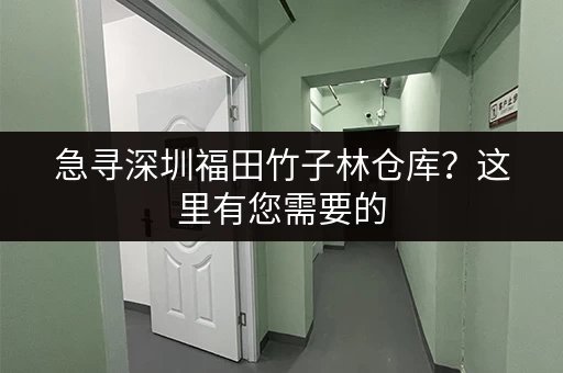 急寻深圳福田竹子林仓库？这里有您需要的
