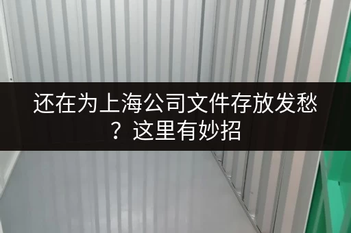 还在为上海公司文件存放发愁？这里有妙招