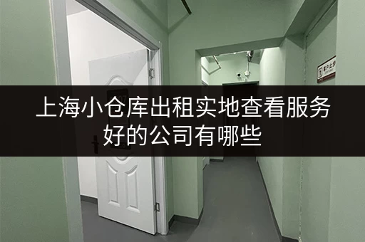 上海小仓库出租实地查看服务好的公司有哪些