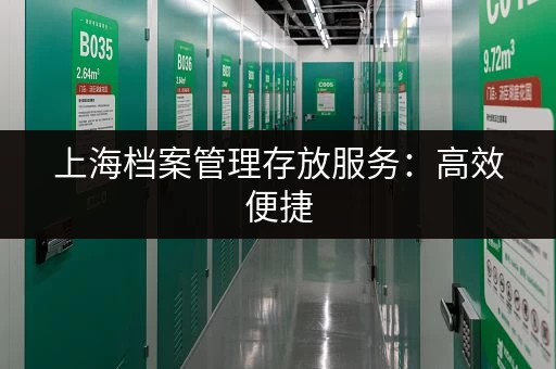 上海档案管理存放服务：高效便捷，安全可靠的档案存储方案
