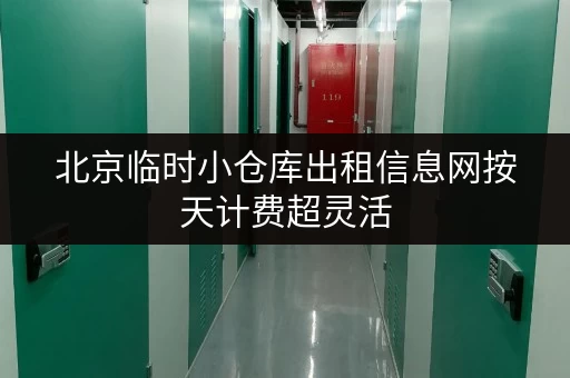 北京临时小仓库出租信息网按天计费超灵活