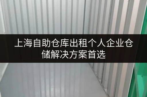 上海自助仓库出租个人企业仓储解决方案首选