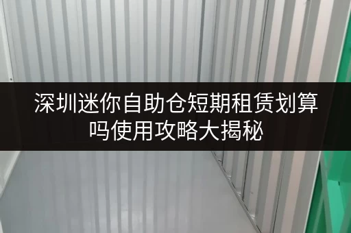 深圳迷你自助仓短期租赁划算吗使用攻略大揭秘