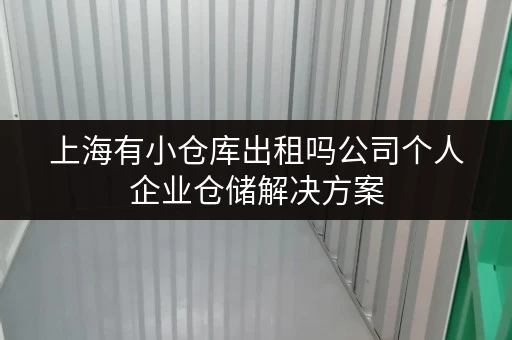 上海有小仓库出租吗公司个人企业仓储解决方案
