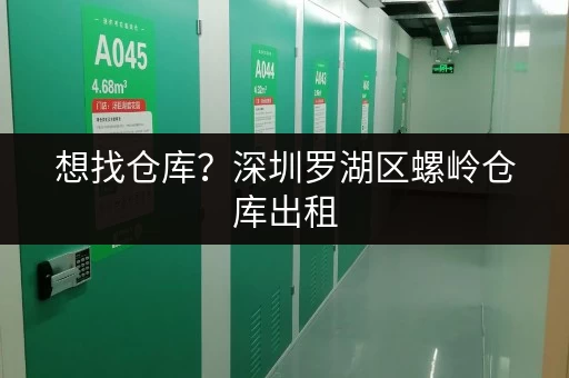 想找仓库？深圳罗湖区螺岭仓库出租，交通便利随时存取