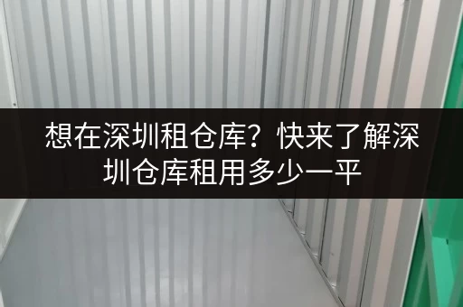 想在深圳租仓库？快来了解深圳仓库租用多少一平
