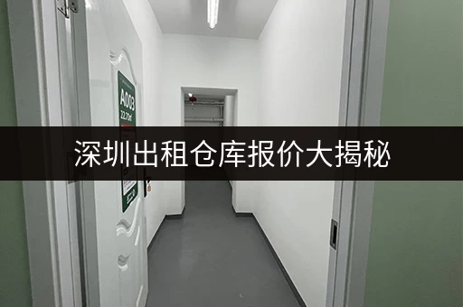 深圳出租仓库报价大揭秘，满足个人企业不同需求