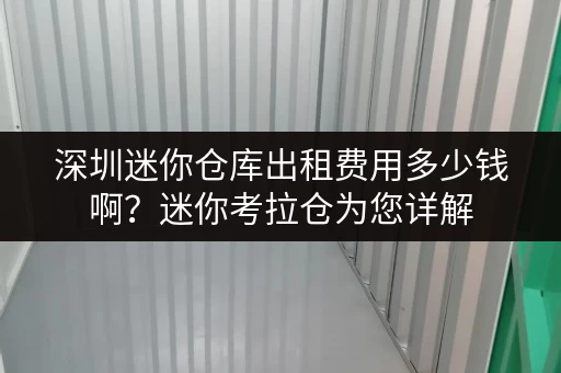 深圳迷你仓库出租费用多少钱啊？迷你考拉仓为您详解