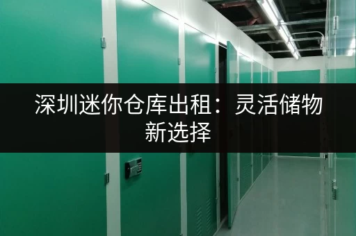 深圳迷你仓库出租：灵活储物新选择，迷你考拉仓就近服务更省心