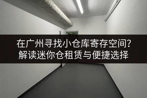 在广州寻找小仓库寄存空间？解读迷你仓租赁与便捷选择