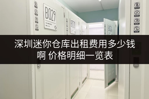 深圳迷你仓库出租费用多少钱啊 价格明细一览表