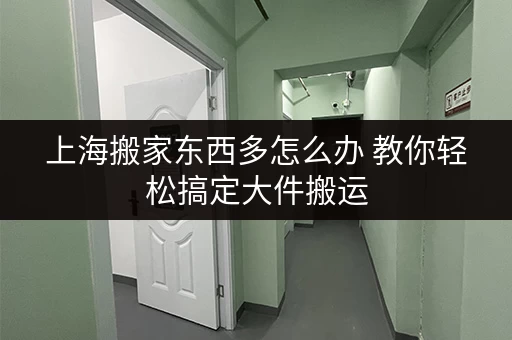 上海搬家东西多怎么办 教你轻松搞定大件搬运 上海搬家东西多怎么办 教你轻松搞定大件搬运
