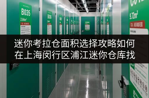 迷你考拉仓面积选择攻略如何在上海闵行区浦江迷你仓库找到你的完美空间