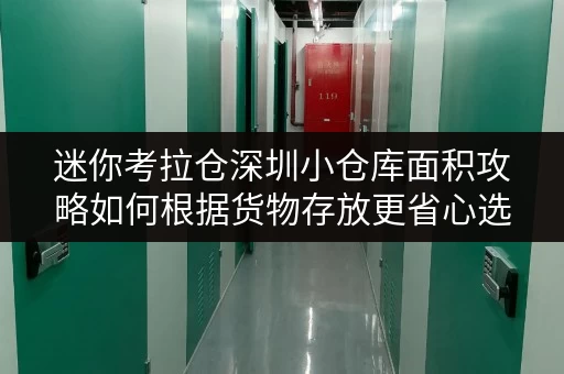 迷你考拉仓深圳小仓库面积攻略如何根据货物存放更省心选择存储方案