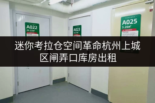 迷你考拉仓空间革命杭州上城区闸弄口库房出租，释放家宅新活力