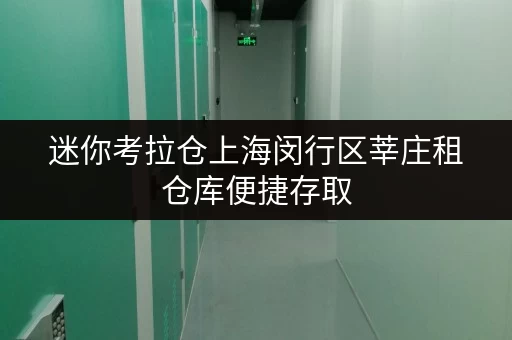 迷你考拉仓上海闵行区莘庄租仓库便捷存取，全时段服务，打造您的私人储物空间