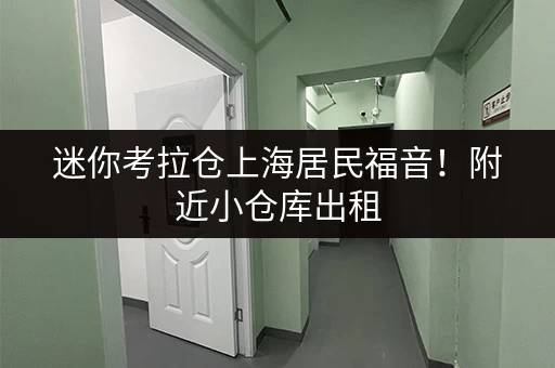 迷你考拉仓上海居民福音！附近小仓库出租，存取便捷，服务全时段！