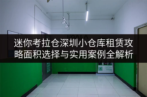 迷你考拉仓深圳小仓库租赁攻略面积选择与实用案例全解析