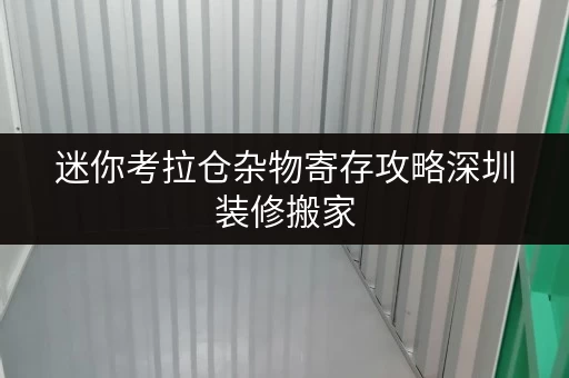迷你考拉仓杂物寄存攻略深圳装修搬家，迷你考拉仓为您提供临时存储方案