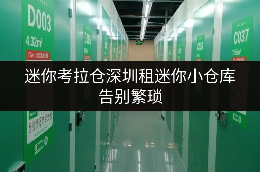 迷你考拉仓深圳租迷你小仓库告别繁琐，尽享全时段便捷服务