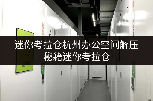 迷你考拉仓杭州办公空间解压秘籍迷你考拉仓，让办公用品存放不再头疼