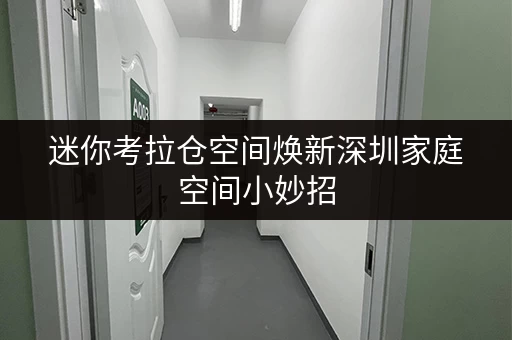 迷你考拉仓空间焕新深圳家庭空间小妙招，租迷你仓库，提升生活品质全攻略