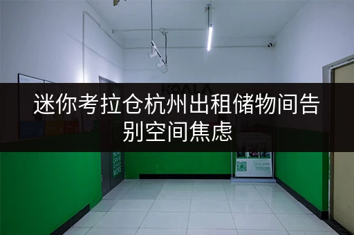 迷你考拉仓杭州出租储物间告别空间焦虑，货物存放更省心的存储方案
