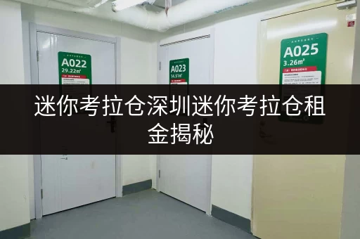 迷你考拉仓深圳迷你考拉仓租金揭秘,随存随取,便捷无忧 迷你考拉仓深圳迷你考拉仓租金揭秘,随存随取,便捷无忧