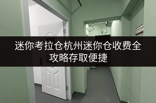 迷你考拉仓杭州迷你仓收费全攻略存取便捷，全时段无忧