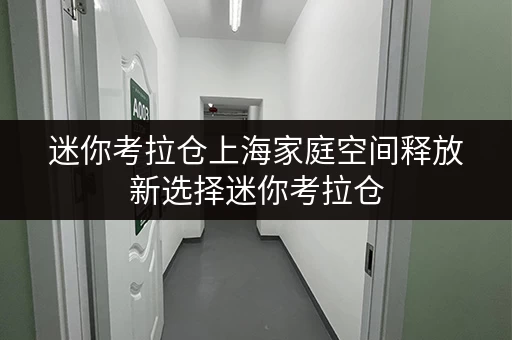 迷你考拉仓上海家庭空间释放新选择迷你考拉仓，品质生活从“释压”开始