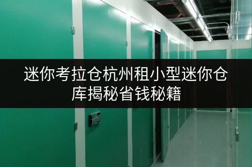 迷你考拉仓杭州租小型迷你仓库揭秘省钱秘籍，轻松打造透明价格体验
