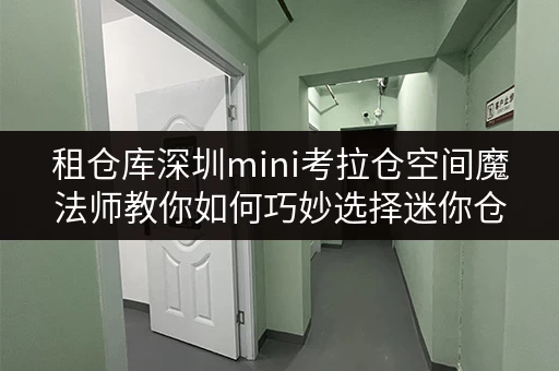 租仓库深圳mini考拉仓空间魔法师教你如何巧妙选择迷你仓面积