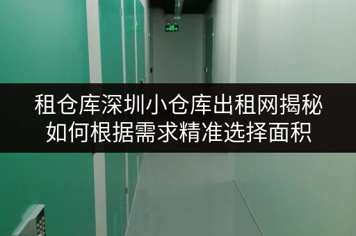 租仓库深圳小仓库出租网揭秘如何根据需求精准选择面积，解锁储物新境界