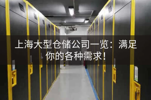 上海大型仓储公司一览：满足你的各种需求！