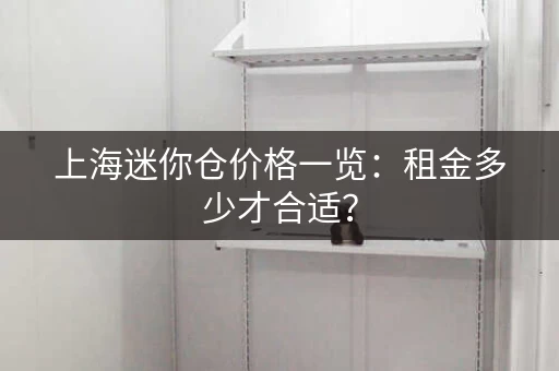 上海迷你仓价格一览：租金多少才合适？