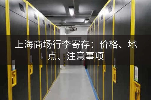 上海商场行李寄存：价格、地点、注意事项